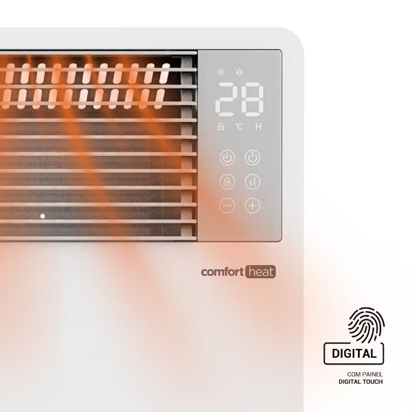 Aquecedor Elétrico EOS Comfort Heat com Painel Digital para Piso e Parede com Tecnologia Convector 1500W EAQ04 110V