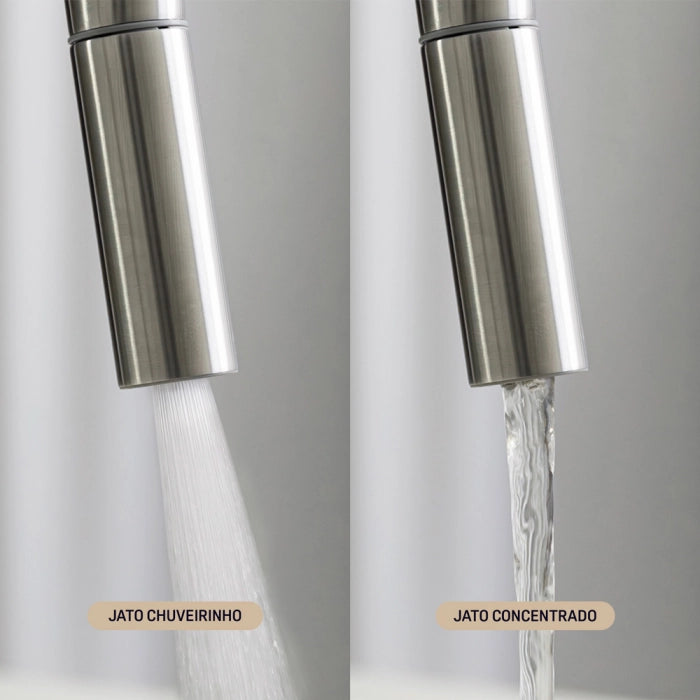 Torneira Monocomando Gourmet de Cozinha Inox