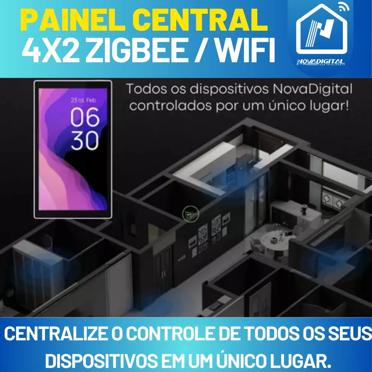 Interruptor Painel Inteligente 4x2 Nova Digital Bivolt