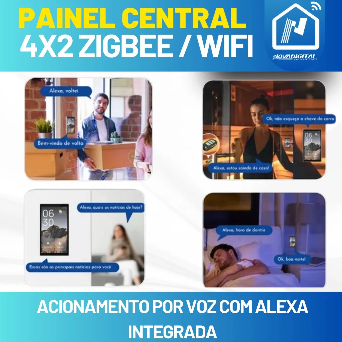 Interruptor Painel Inteligente 4x2 Nova Digital Bivolt